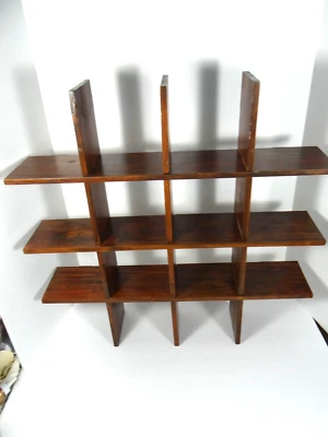 Prateleira suspensa de madeira rústica 3 prateleiras display decoração de parede fazenda campo - Imagem 1 de 4