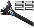 Cable Management 20ft -1inch & 10 Zip Ties | Wire Organizer, Hide & Protect C...