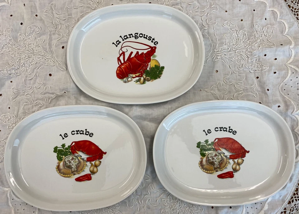 Revol Plates Made In France Lobster Crab Seafood Plates le crabe la langouste - Image 1 of 4