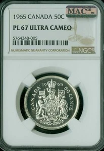 1965 CANADA 50 CENTS NGC PL67 ULTRA CAMEO FINEST GRADED MAC SPOTLESS  * - Picture 1 of 2