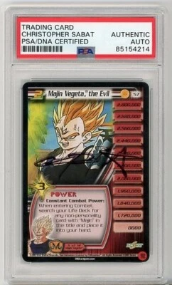 PSA Signed Christopher Sabat Dragon Ball Z CCG Majin Vegeta, the Evil #57 2003 - Image 1 of 2