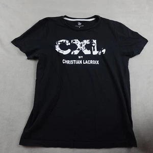 CXL by Christian Lacroix T Shirt Mens L Black Designer Logo Tee Minimalist - Picture 1 of 18