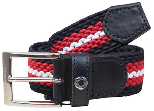 Cinturón para hombre PAUL & SHARK YACHTING 140 55" trenzado elástico a rayas hebilla de latón - Imagen 1 de 4
