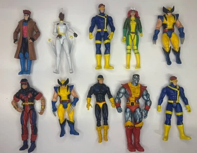 Lot of 10 Marvel X-Men Toy Action Figures Wolverine Gambit Colossus Warpath - Image 1 of 4