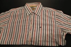 Camel Active Shirt L Red White Blue Striped Very Good #V0816 - Picture 1 of 1