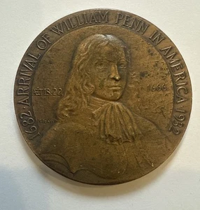 1932 bronze medal - 250 anniversary of William Penn's arrival in America - Picture 1 of 2