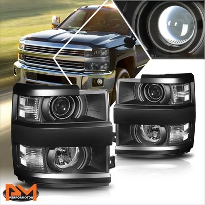 Faros/lámparas proyectores negros/transparentes para Chevy Silverado 2500HD/3500HD 15-19 Foto 1 de 4