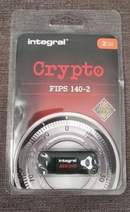 INTEGRAL CRYPTO ENCRYPTED - 2GB - FLASH DRIVE - FIPS 140-2 SECURITY - SEALED - Afbeelding 1 van 3