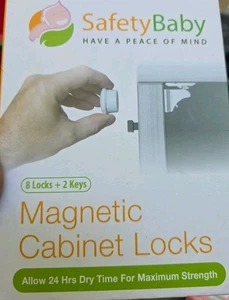 Cerraduras magnéticas para gabinete SafetyBaby 8 cerraduras + 2 llaves NUEVO - Imagen 1 de 1