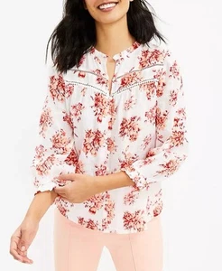 Women’s Loft Bouquet Lacy Ruffle Blouse Top - Medium - Picture 1 of 3