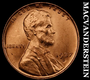 1937-D Lincoln Wheat Cent - Choice Gem Brilliant Uncirculated Lustrous #F2901 - Picture 1 of 2
