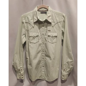 Cruel Girl Womens Light Green  Embroidered Snap Button-Up Shirt Size Large - Picture 1 of 13