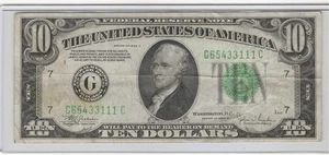 $10 Series 1934 C serial no G 65433111 C - Picture 1 of 2