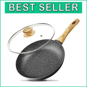 Eco-Friendly 10-Inch Nonstick Frying Pan with Lid - Perfect for Versatile Meals - Picture 1 of 9