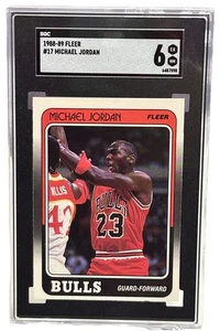 Fleer #17 1988-89 Michael Jordan Chicago Bulls SGC 6 EX-NM - Imagen 1 de 3