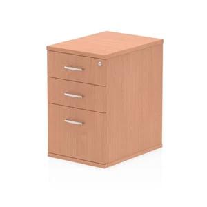 Impulse 600Mm Deep 3 Drawer Desk High Pedestal Beech I000069 - Photo 1/1