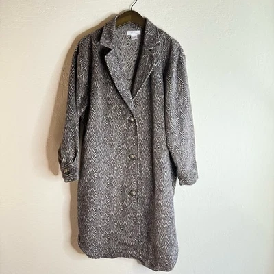 L.I.F.E. Abrigo Espiga Marrón con Cierre de Botones Talla Grande Foto 1 de 4