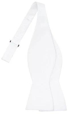  Pajarita ajustable de esmoquin liso autoatada para adultos blanca Foto 1 de 4