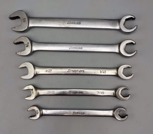 Snap-on SAE Double Flare Nut 6 Point Line Wrench Set 5PC RXFS605B *Pre-Owned* - Picture 1 of 12