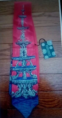 Corbata para hombre Fornasetti Milano impresión gráfica arquitecto seda hecha en Italia nueva con etiquetas  Foto 1 de 4