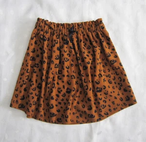 NWOT ZARA Girls Animal Print Pleated Pull-on Skirt in Brown Black Size 10 - Picture 1 of 9