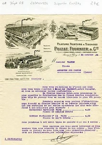 Dépt 69 & 42 - Bourg de Thizy - Superbe Entête d'une Filature du 26/10/1934 - Picture 1 of 1