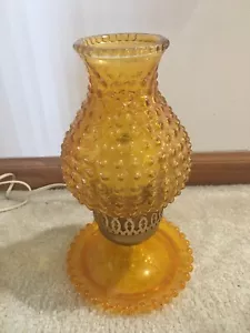 Vintage Gold Fleck Bubble Glass Venetian Candle Finger Lamp w/ Base 11" Used - Picture 1 of 4