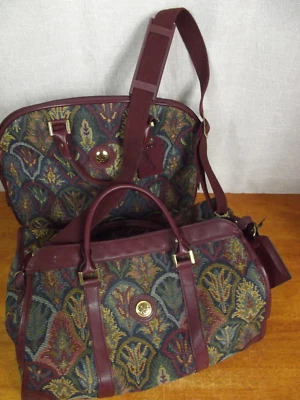 Vtg Diane Von Furstenberg Carry-On Bag Tapestry Floral Weekend Luggage Set - Image 1 of 4