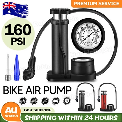 Bike Bicycle Pump Ball MotorBike Tyre Tire Air Foot Pedal Inflator with Gauge AU - image 1 of 4