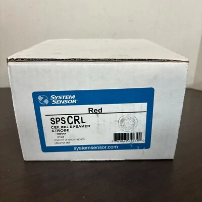 NEW System Sensor SPS CRL Ceiling Speaker Strobe Indoor Red SPSCRL