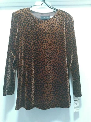 SAG HARBOR TOP, Misses10, Brown animal print,long sleeve, Soft,Comfortable - Imagem 1 de 4