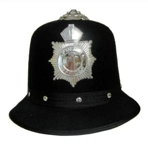 English Bobby Keystone Cop Helmet - Felt - Studded - Costume Accessory - Adult - Picture 1 of 1