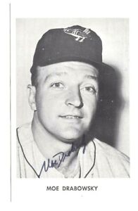 1966 Baltimore Team Issued Photocard Postcard Moe Drabowsky Autograph