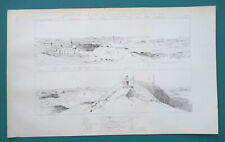 ALEXANDRIA Panoramic View + Pharos Island Egypt - 1850 Antique Print 10 x 15.5 "