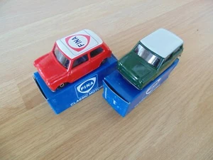 Corgi Fina Benzin Werbemodelle BMC Mini rot & grün beide verpackt - Bild 1 von 3
