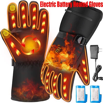 Electric Heated Gloves Rechargeable Battery Palm Warmer Windproof Thermal Winter - Image 1 of 4