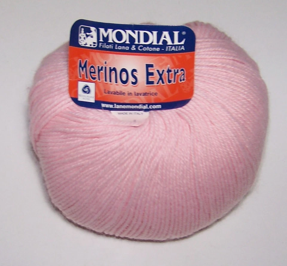 LOTE de 10 bolas Mondial MERINOS EXTRA lavables a máquina hilo dk #595 ROSA Foto 1 de 1