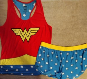 Wonder Woman Sleepwear Girls Size 16/18 XL Tank Top Shorts Summer Set DC Comics - Picture 1 of 23