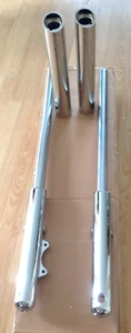 12 + over F. Kodlin Chrome Fork Legs & Tubes * Single Disc 84-99 Harley 3/4 Axle - Picture 1 of 12