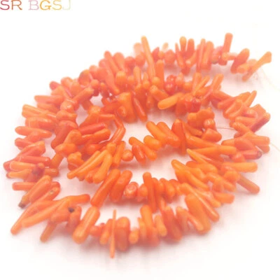6-12mm Small Branch Sea Bamboo Coral Chips Gemstone Jewelry DIY Beads Strand 15" - Image 1 of 2
