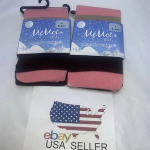 Stripe Tights 2 Lot Big Girls Stripe Tights Tight Size 4 years Have Duty - Picture 1 of 6