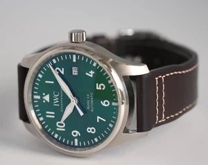IWC Mark XX IW328205 Men's Automatic Watch in Green w/ Brown Leather Strap +Case - Picture 1 of 12