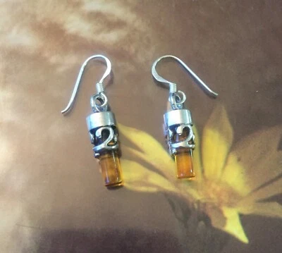 Sterling Silver and Baltic Honey Amber Earrings for women/Teens - Image 1 of 4