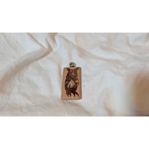 Handmade Wood Burned Pendant – Owl Forest Design – Rustic charm - Picture 1 of 2