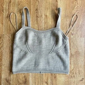 English Factory Damen Basic ärmellos, cropped Pullover Tank Top Gr. M braun - Bild 1 von 8