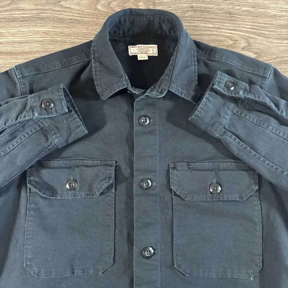 Wallace & Barnes J. CREW Button Down Chamois Work Shirt Black Size Small - Image 1 of 4