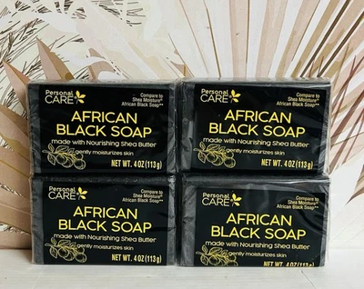4-Pack African Black Soap with Nourishing Shea Butter  4 oz Each - Image 1 of 2
