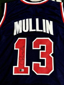 CHRIS MULLIN SIGNED JERSEY USA OLYMPICS BECKETT Certified - Picture 1 of 1