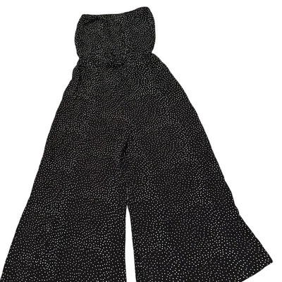 Blue Life pallazo jumpsuit, strapless, dark navy w/white polka dots, Small - Image 1 of 4