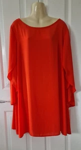Orange floaty chiffon mini dress/long tunic top, size 22 - Picture 1 of 16